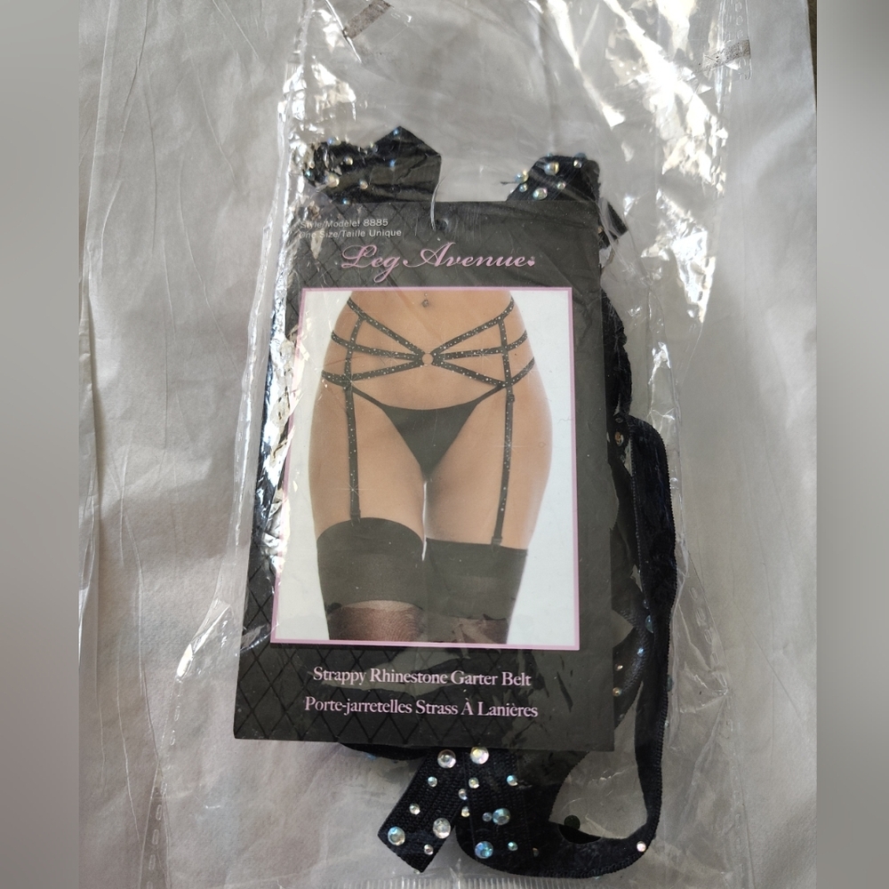 Leg Avenue Strappy Rhinestone Garter Belt